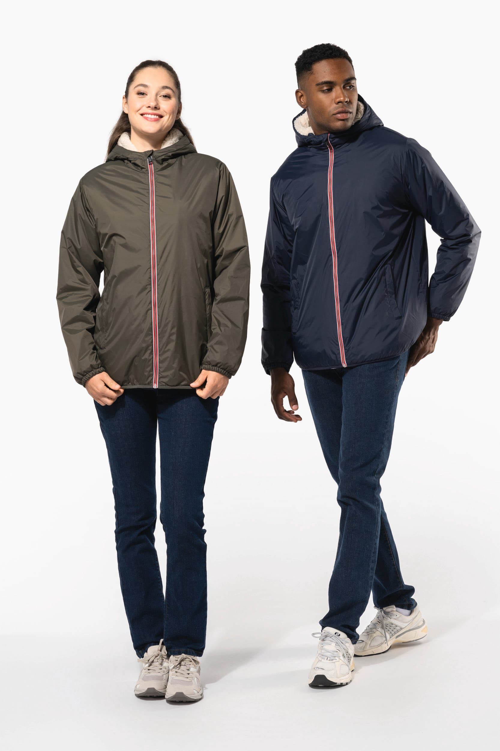 Veste doublée sherpa unisexe en situation