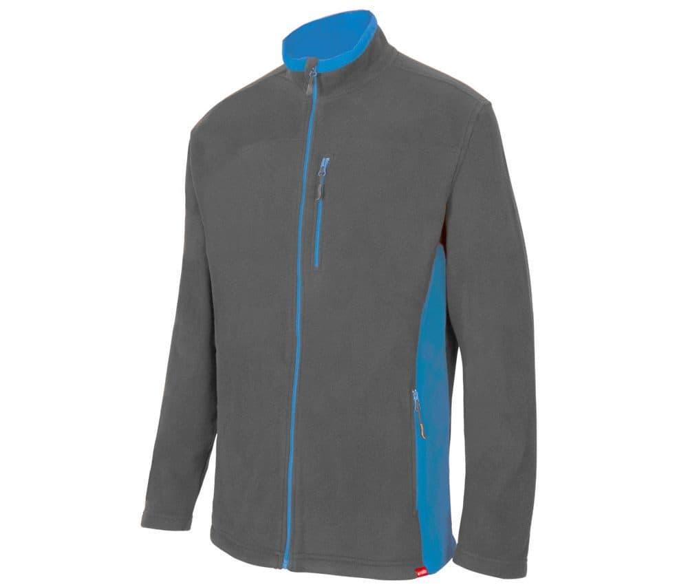 VESTE POLAIRE BICOLORE coloris Gris / Bleu ciel