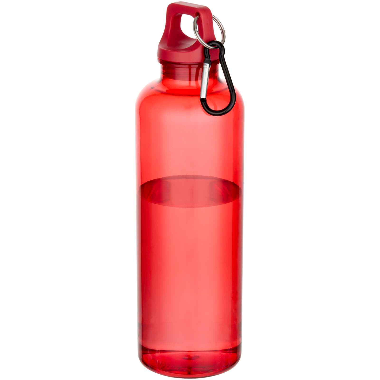 Bouteille d’eau Oregon de 750 ml en plastique recyclé certifié RCS avec mousqueton coloris Rouge