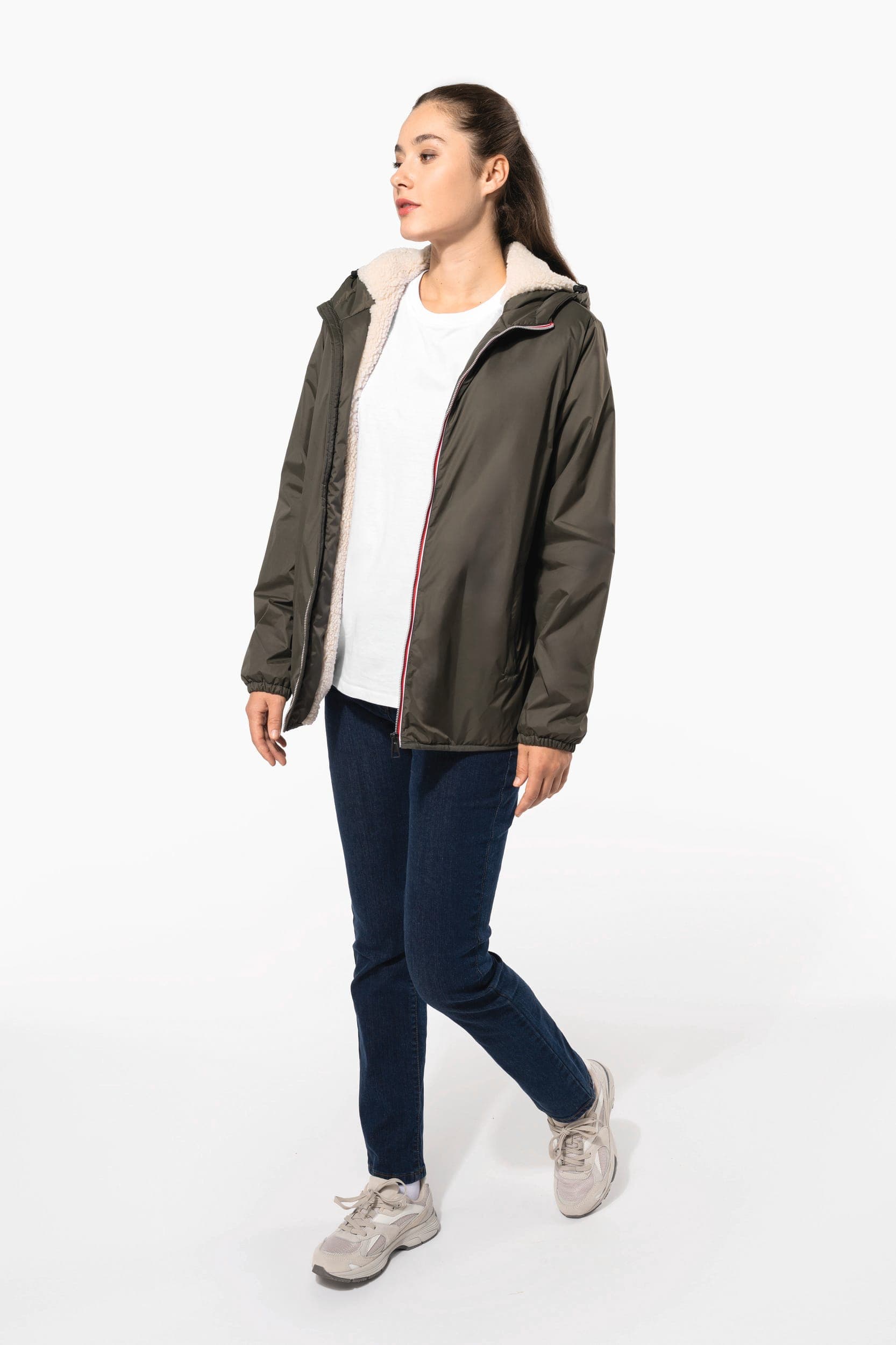 Veste doublée sherpa unisexe en situation