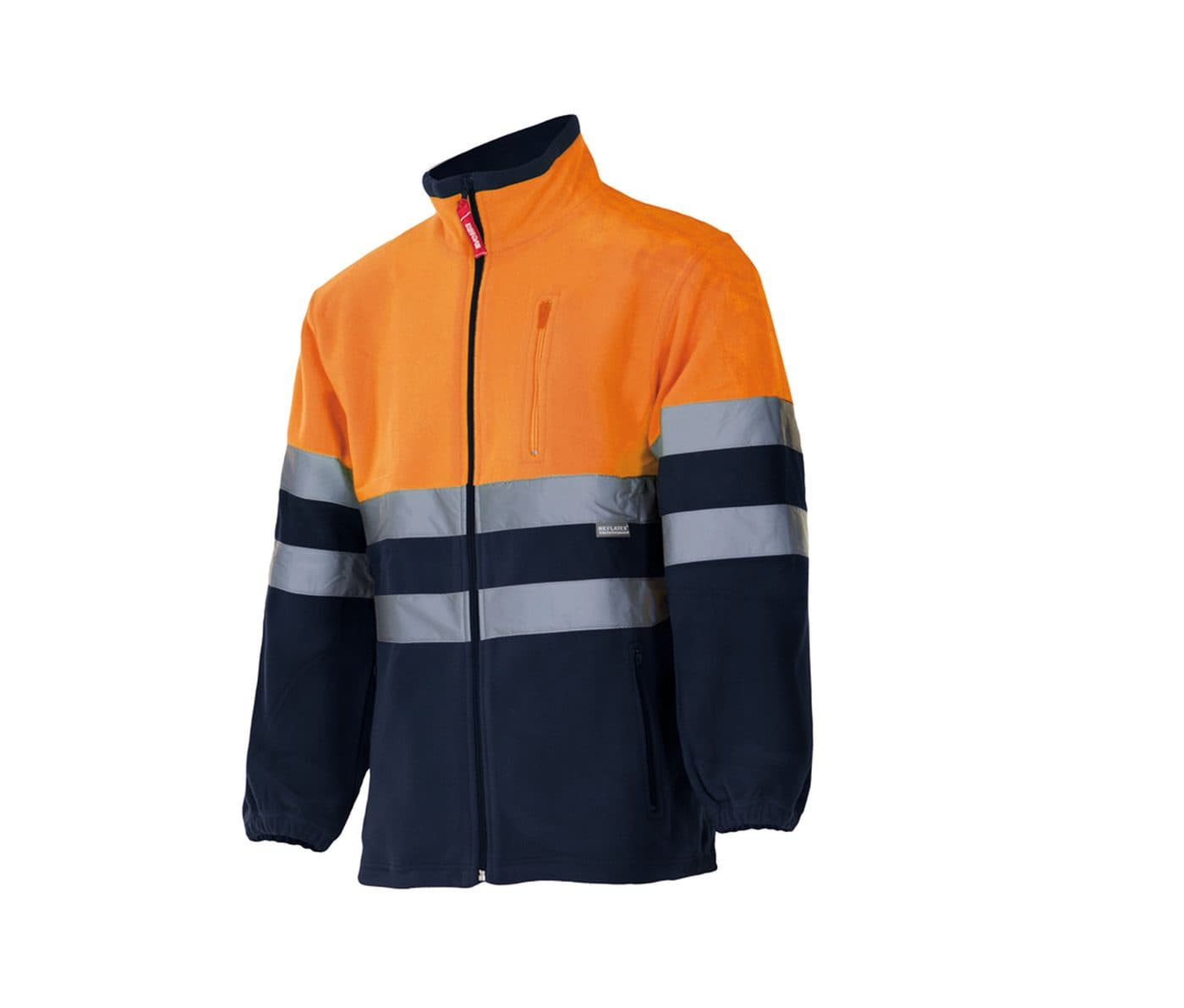 VESTE POLAIRE BICOLORE HAUTE VISIBILITÉ coloris Fluo orange / Marine