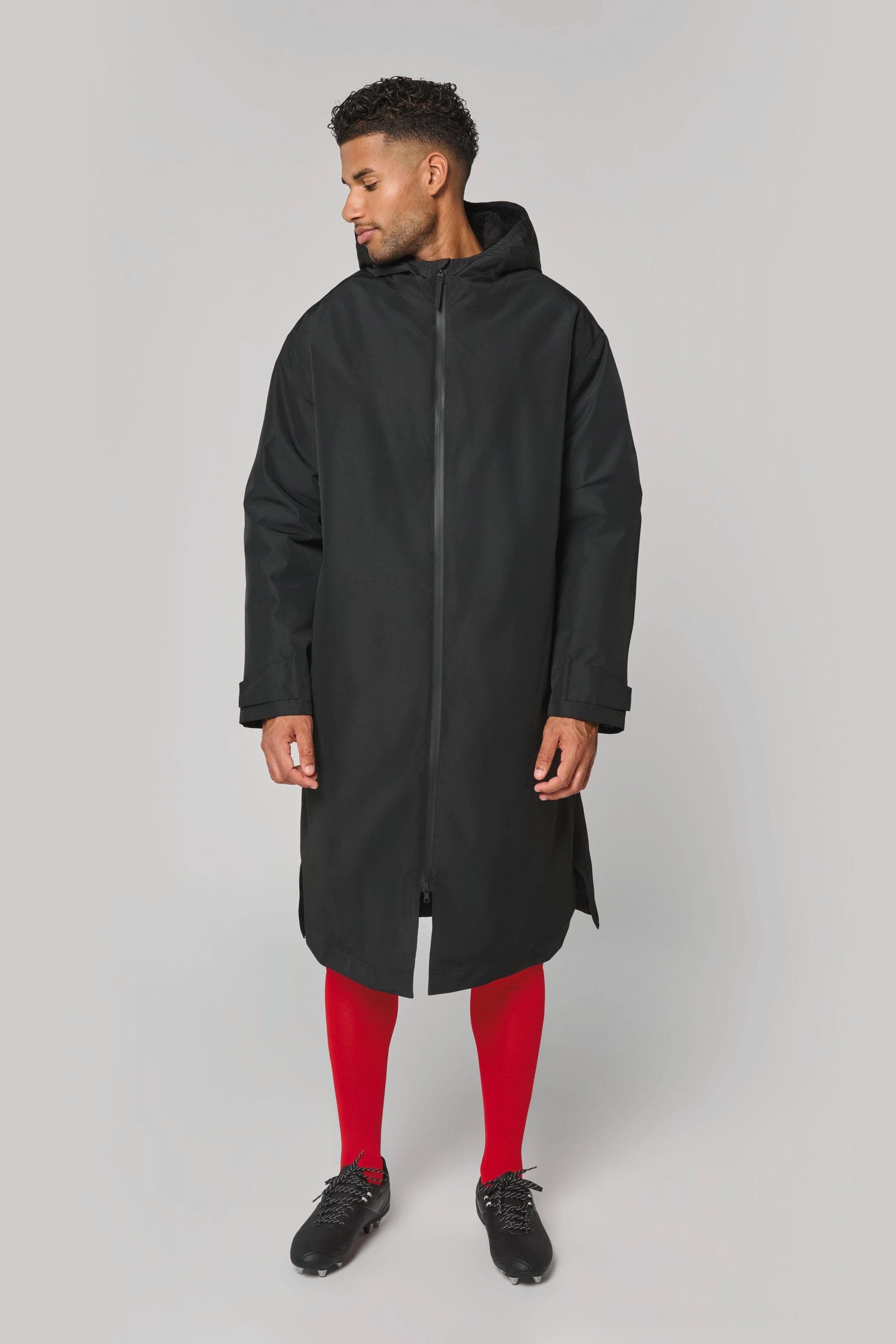 Parka longue doublée sherpa unisexe en situation