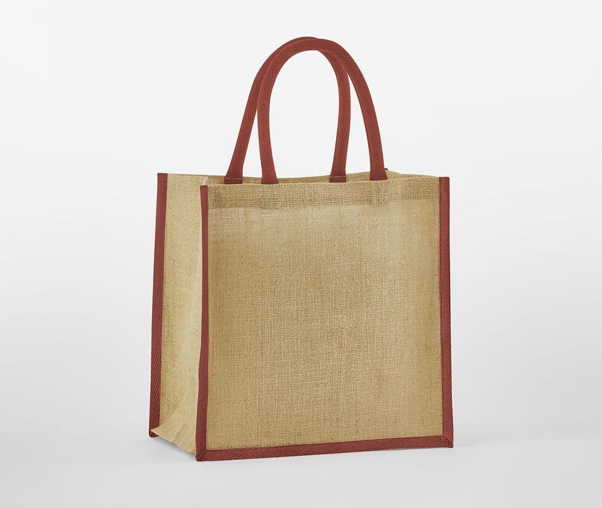 NATURAL STARCHED JUTE MINI GIFT BAG coloris Naturel / Orange rouille