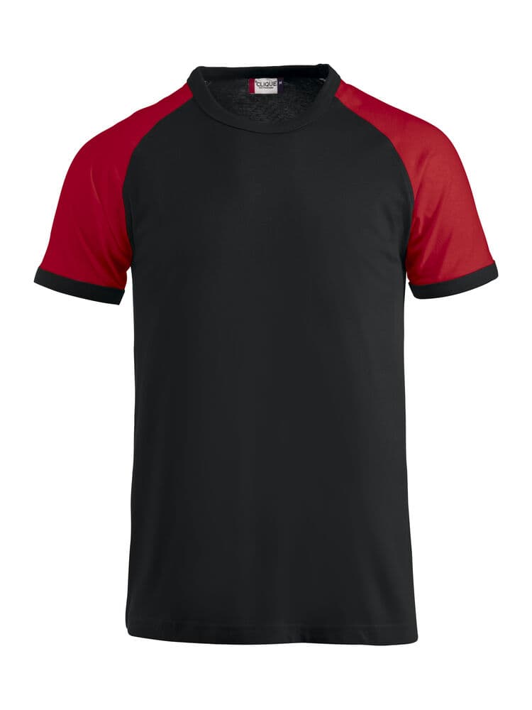 Clique Raglan Tee coloris Noir / Rouge