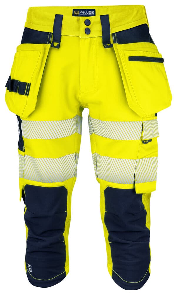 6577 PANTACOURT DE SIGNALISATION EN ISO 20471 CLASSE 2/1 coloris Jaune / Marine