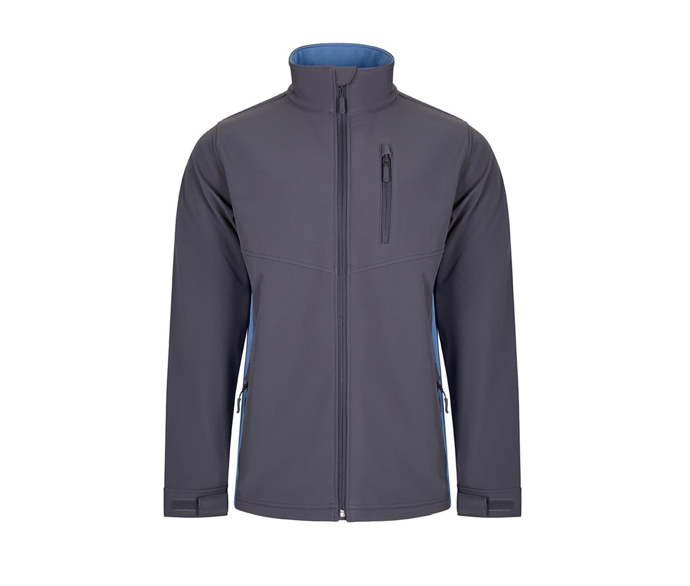 BLOUSON SOFTSHELL BICOLORE coloris Gris / Bleu ciel