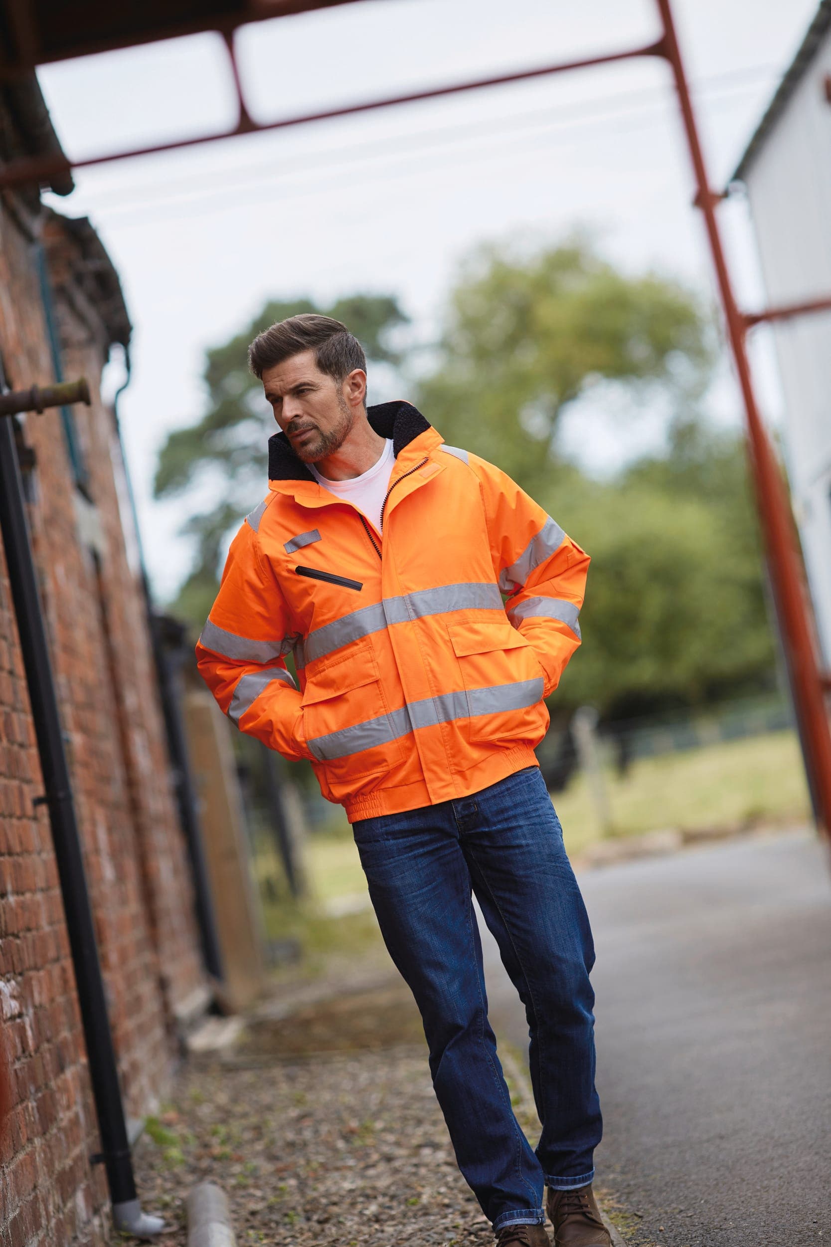 Veste Hi-vis fontaine en situation