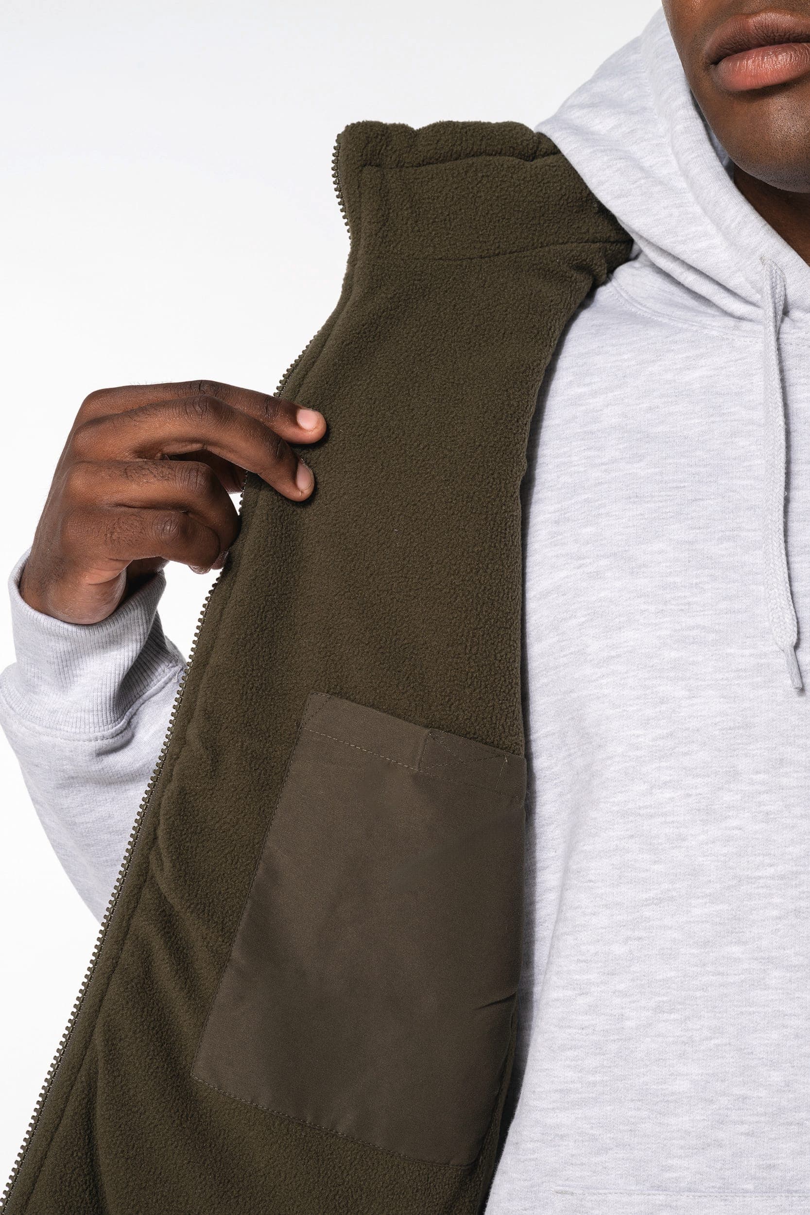 Bodywarmer doublé polaire unisexe en situation