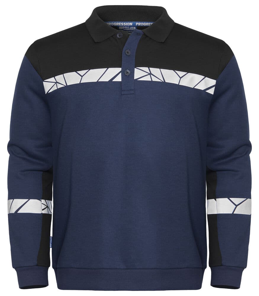 7100 POLO SWEAT coloris Marine / Noir