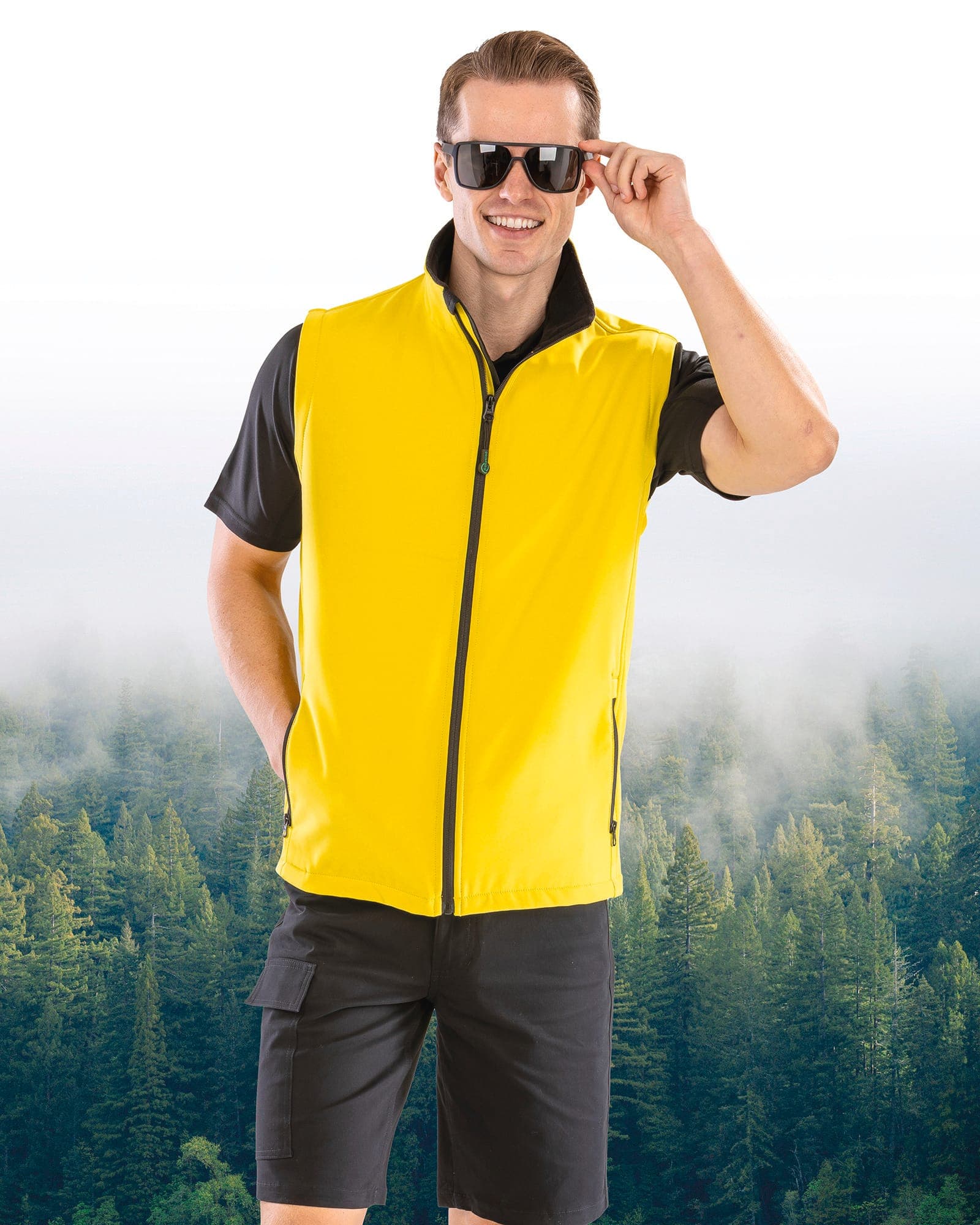 Bodywarmer Softshell Homme Printable en situation
