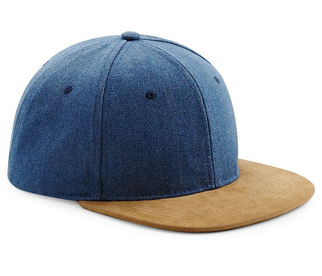 SUEDE PEAK SNAPBACK coloris Bleu denim