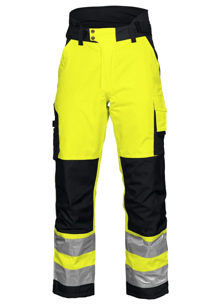 6514 PANTALON DE PLUIE DE SIGNALISATION DOUBLÉ EN ISO 20471 CLASSE 2 coloris Jaune / Noir