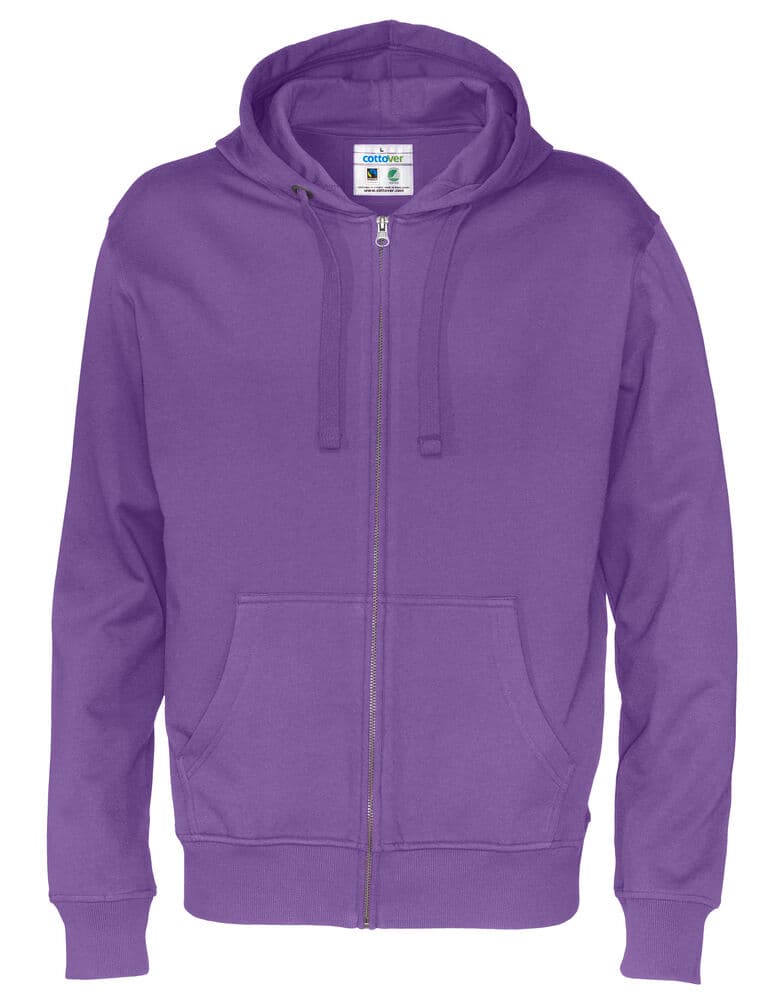 HOODIE FERMETURE COMPLÈTE HOMME - CERTIFIÉ GOTS coloris Violet