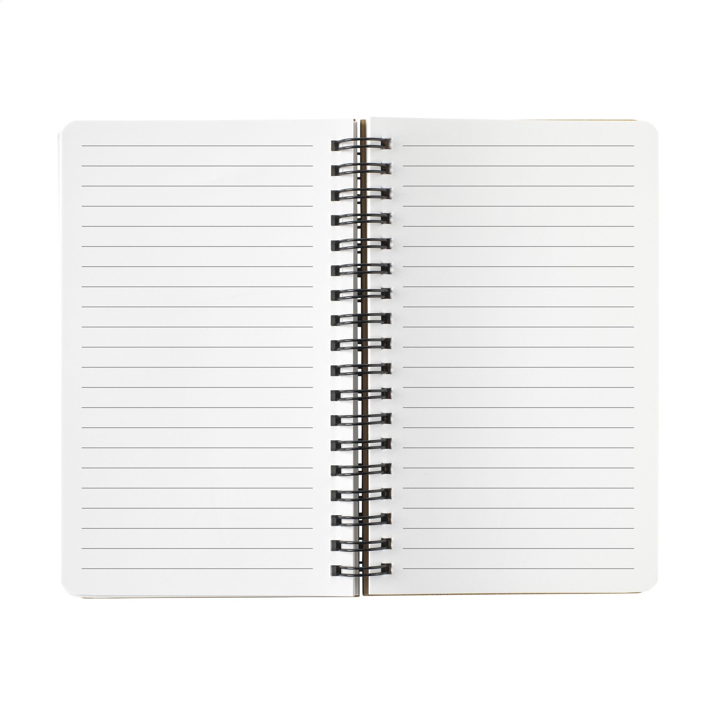 Carnet de notes fabriqué à partir de déchet de pierre et bambou A6 en situation