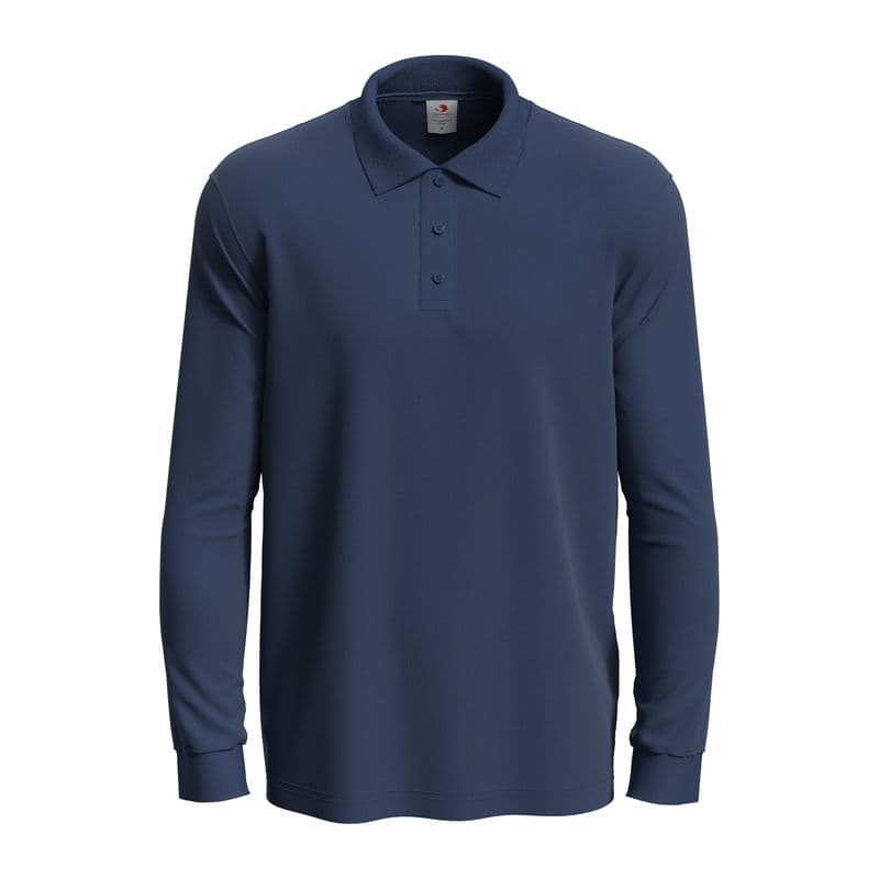 Classic Unisex Polo Long Sleeve coloris Bleu marine