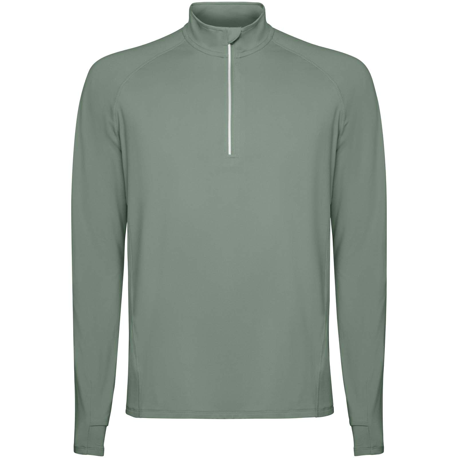 Sweatshirt de 200 g/m² Estambul à manches longues et col demi-zip pour homme coloris Vert laurier