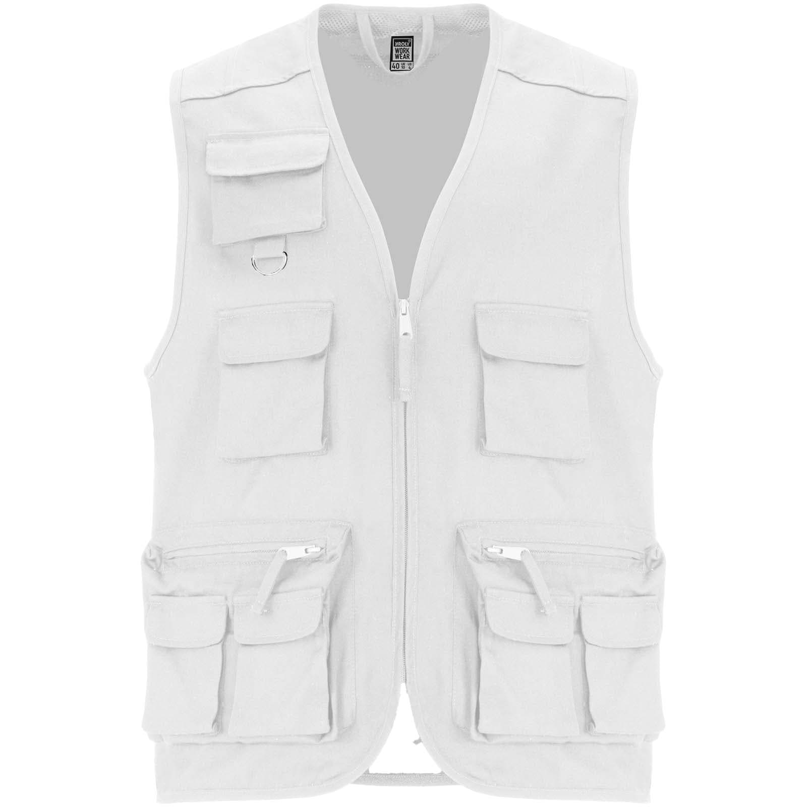 Gilet de travail multi-poches à col en V Venera de 200 g/m2  coloris Blanc
