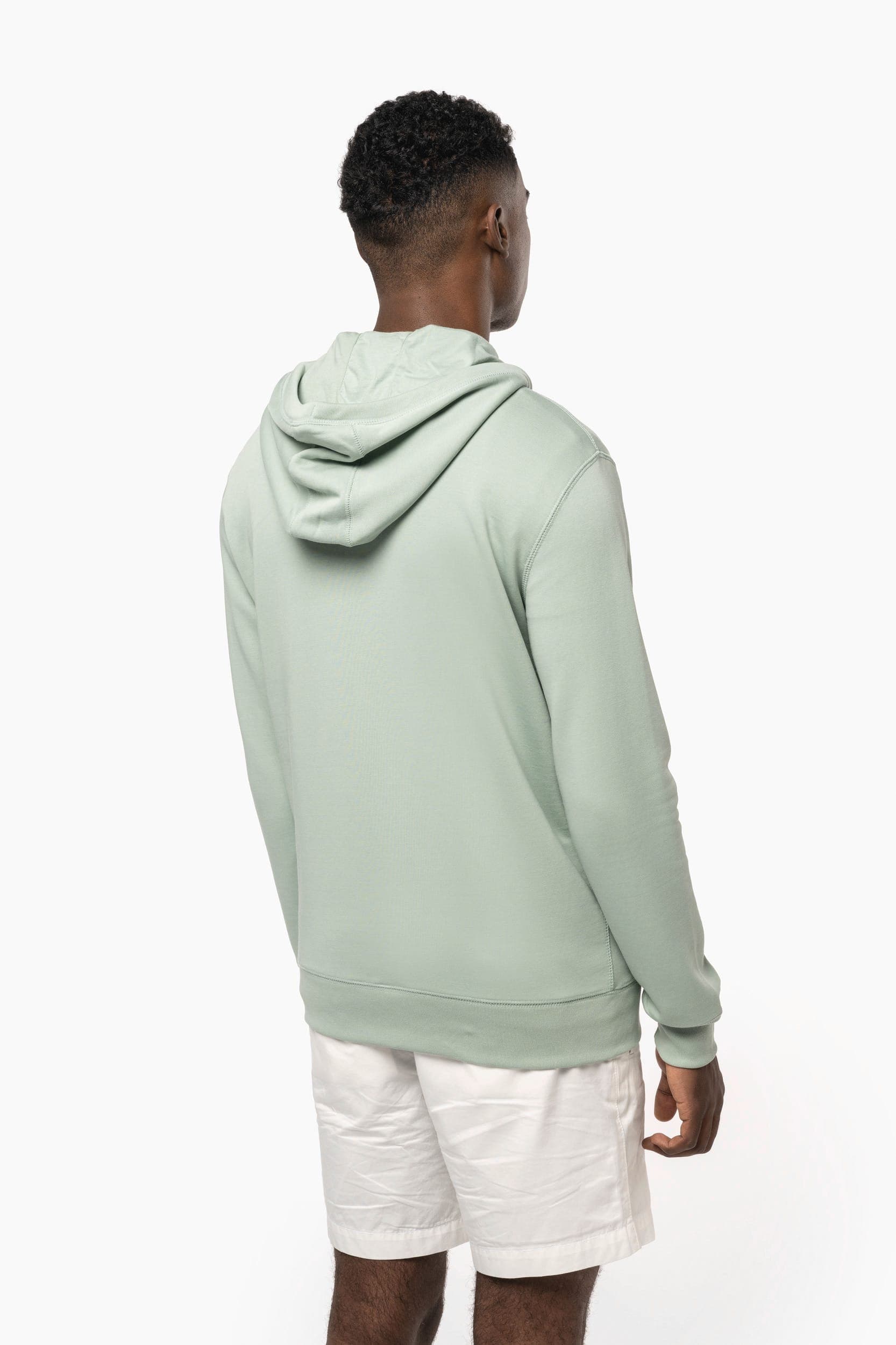 Sweat-shirt french terry écoresponsable zippé à capuche unisexe en situation