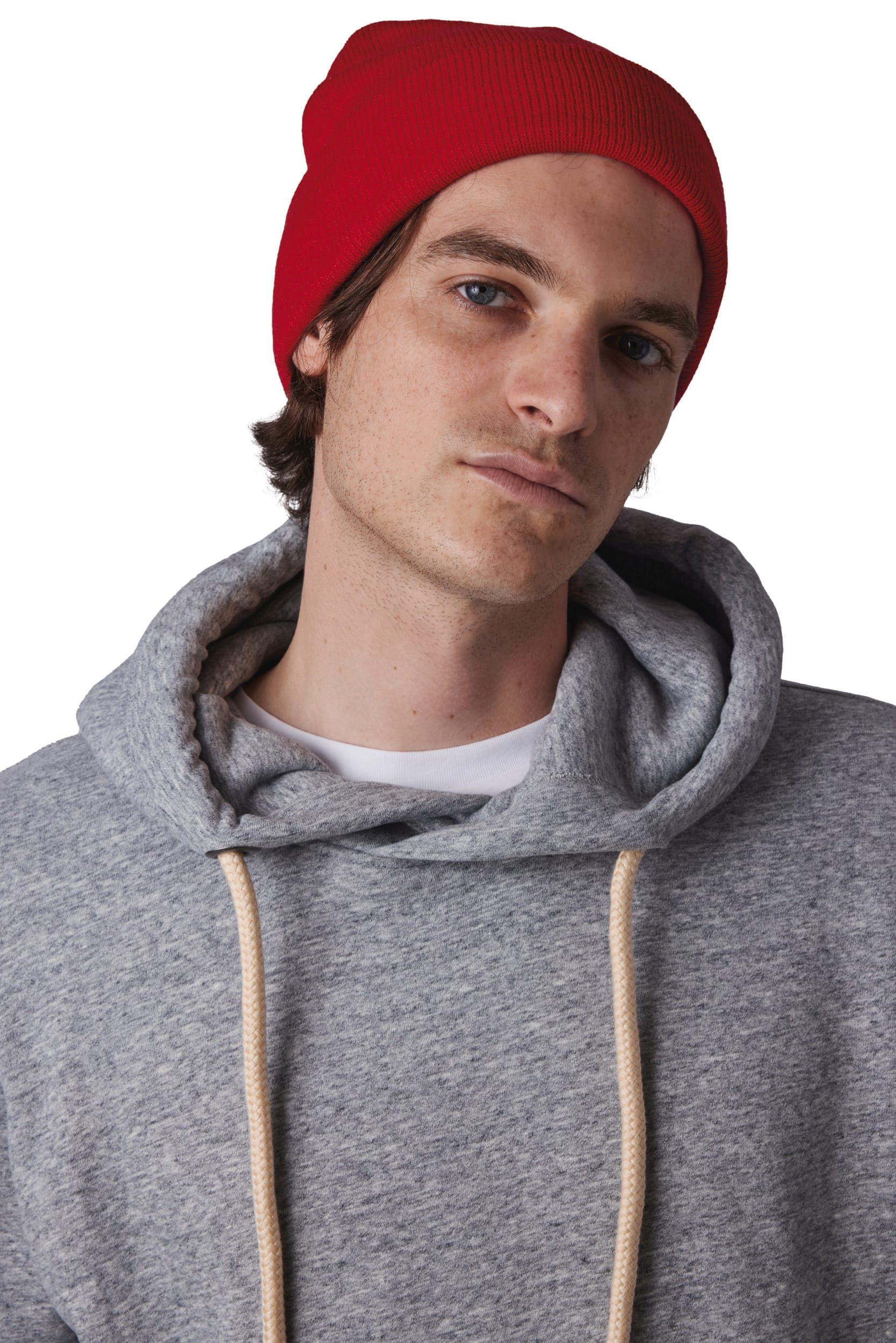 Bonnet recyclé avec revers tricoté en situation