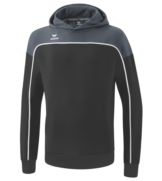 Sweat à capuche CHANGE by erima coloris Gris noir / Gris ardoise / Blanc