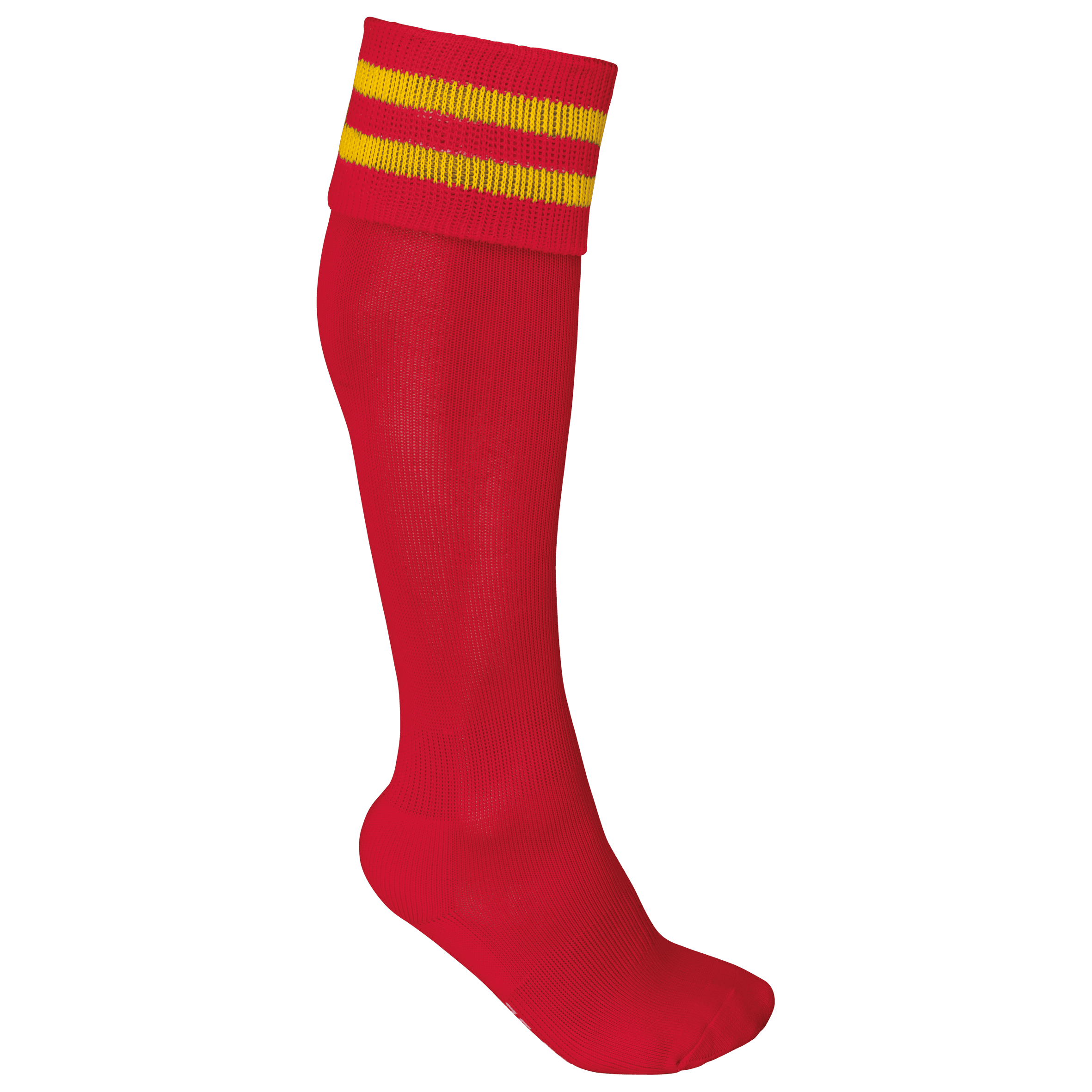 Chaussettes de sport rayées unisexe coloris Rouge sport / Jaune sport