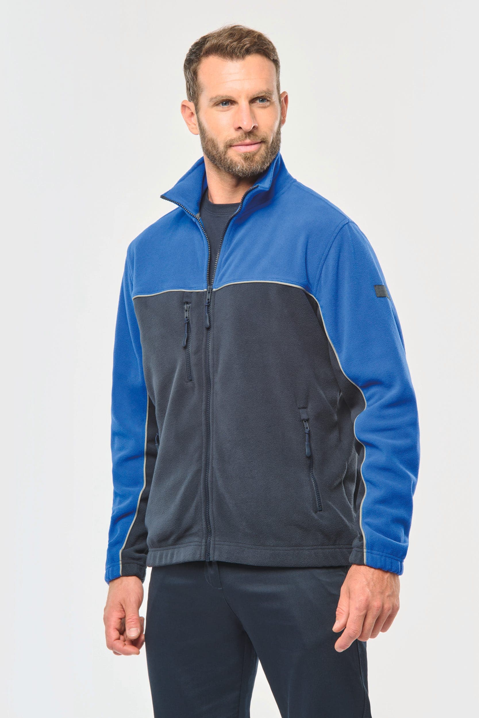 Veste micropolaire bicolore écoresponsable unisexe en situation