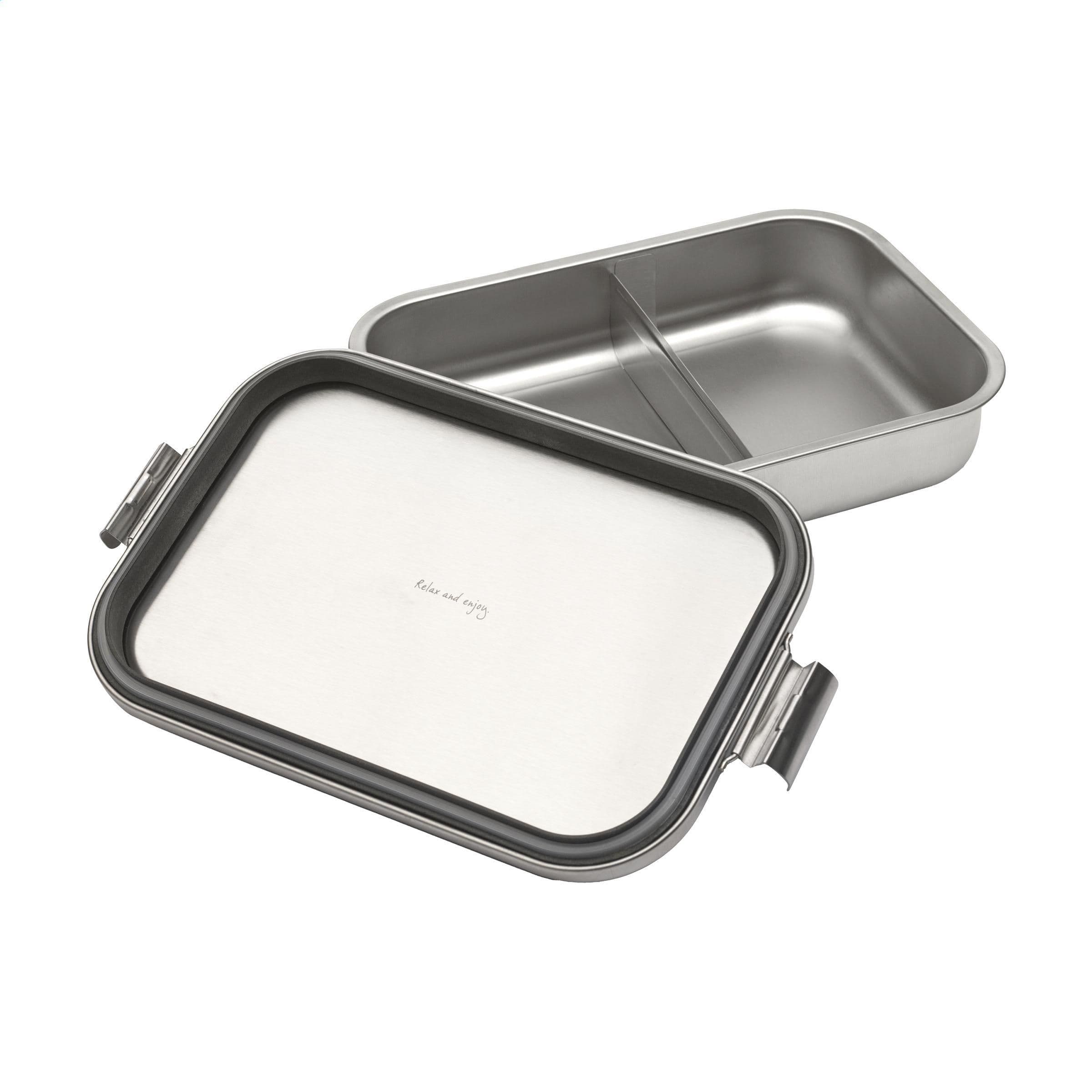 Boîte à lunch repas Brabantia Make & Take grande 2 L acier inoxydable en situation