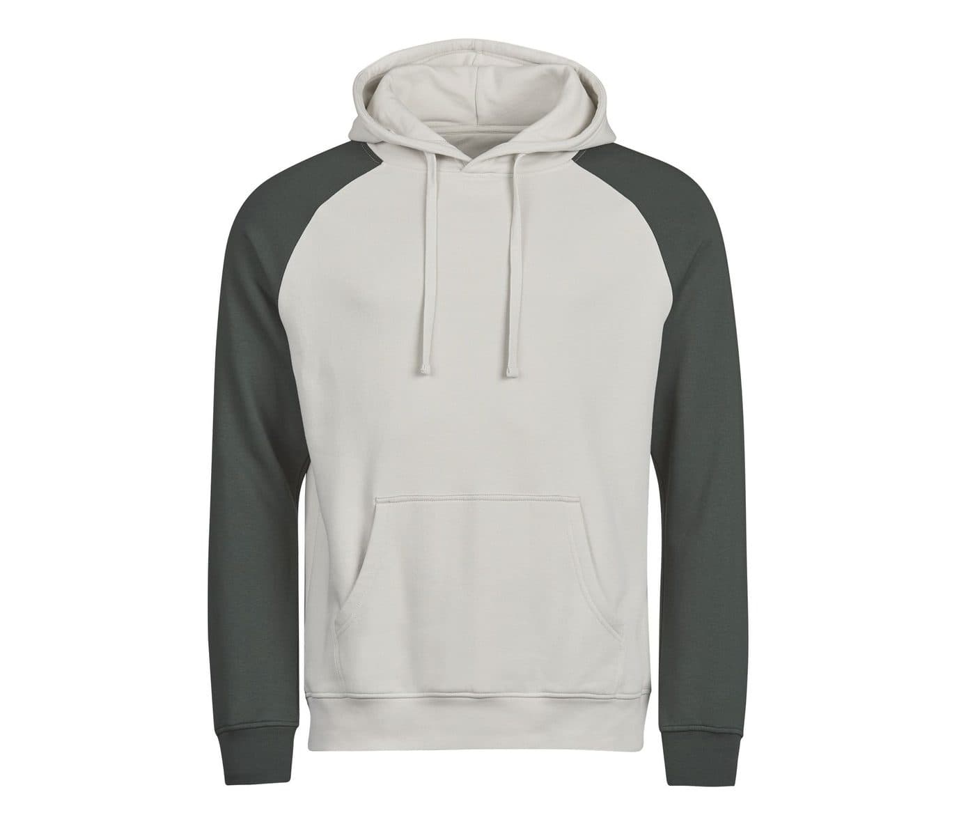 UNLABELED TWO-TONE HOODED SWEATSHIRT coloris Gris ciment / Vert foncé