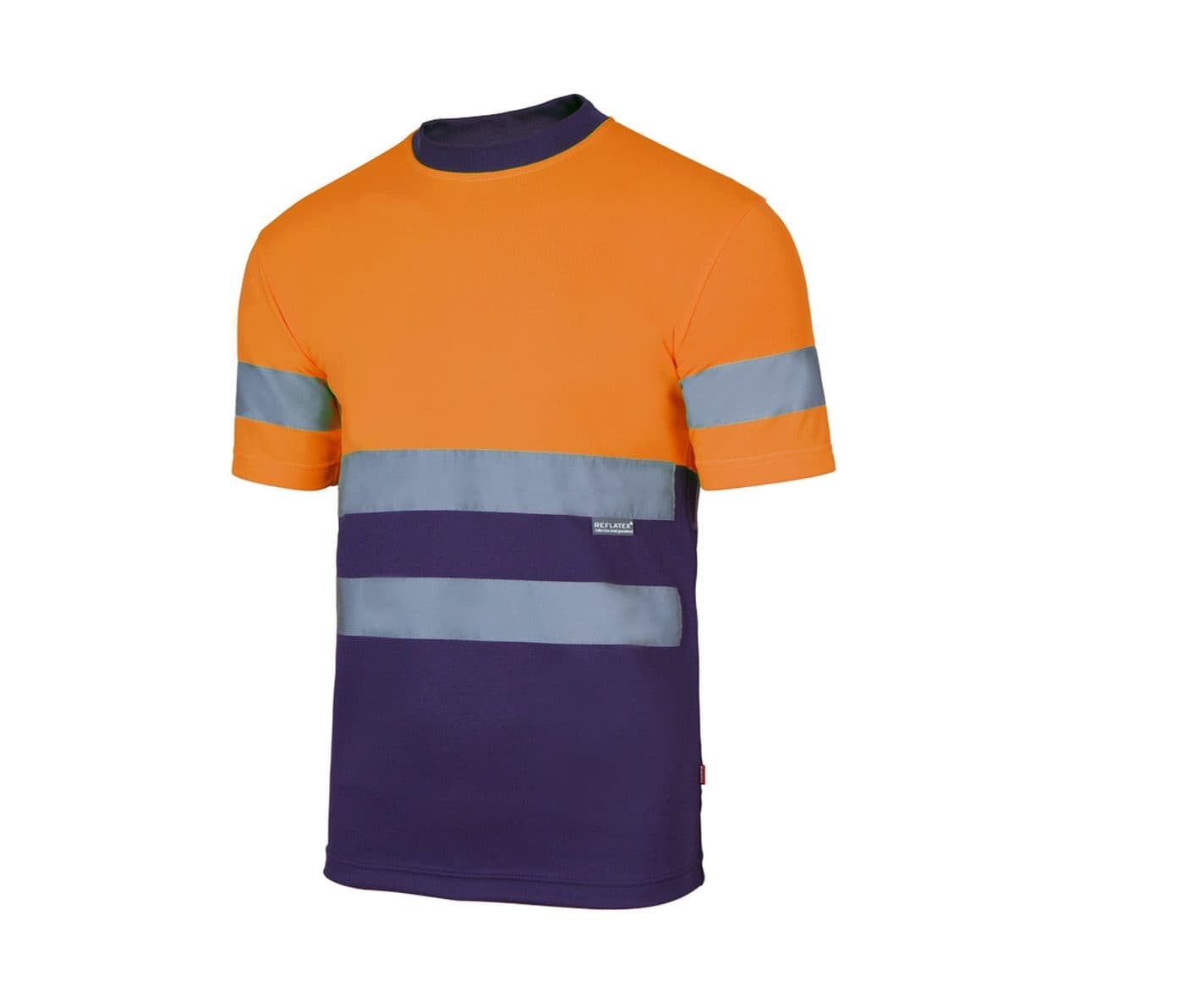 TWO-TONE HIGH VISIBILITY TECHNICAL T-SHIRT coloris Fluo orange / Marine