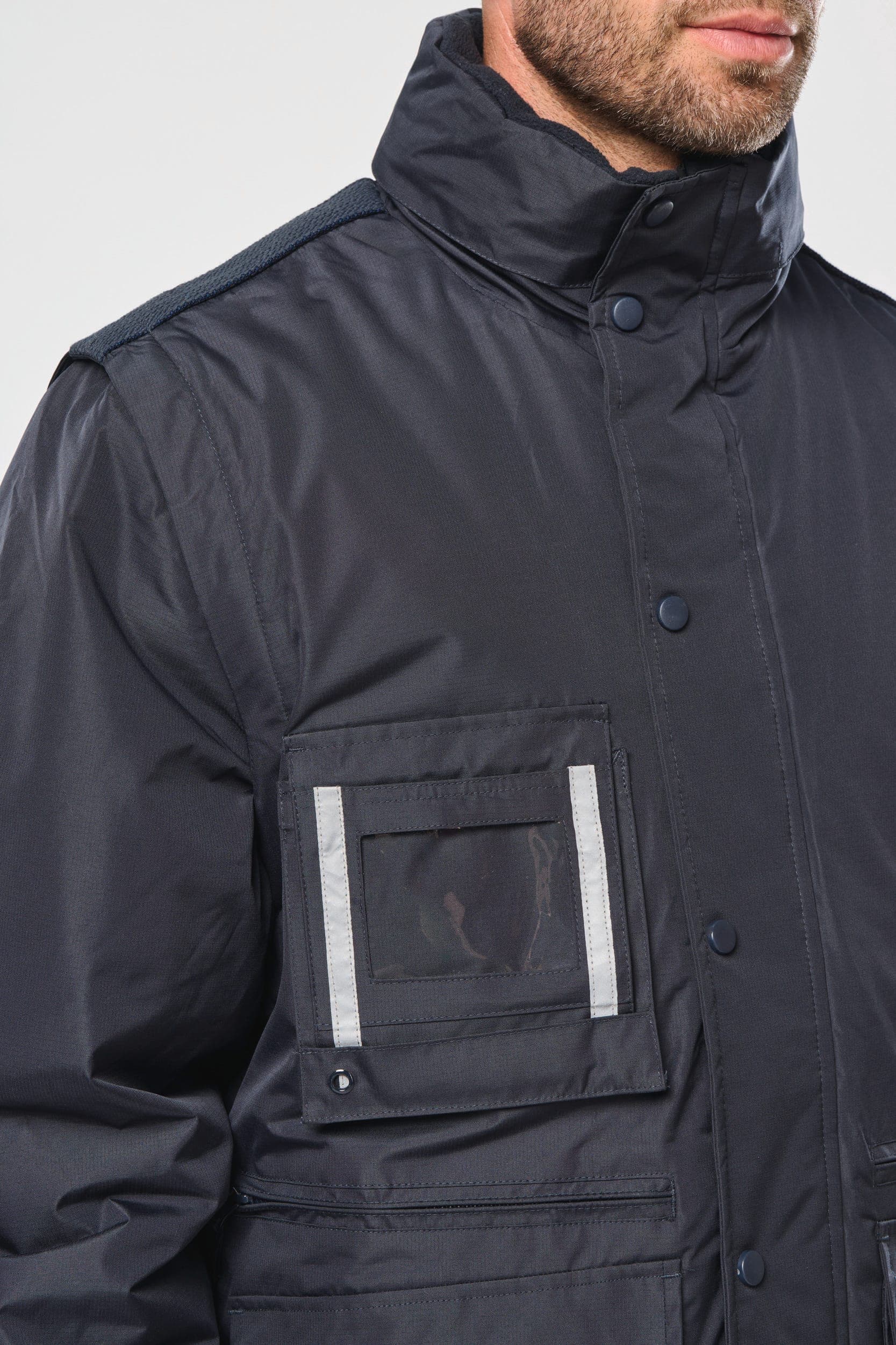 Parka workwear manches amovibles homme en situation