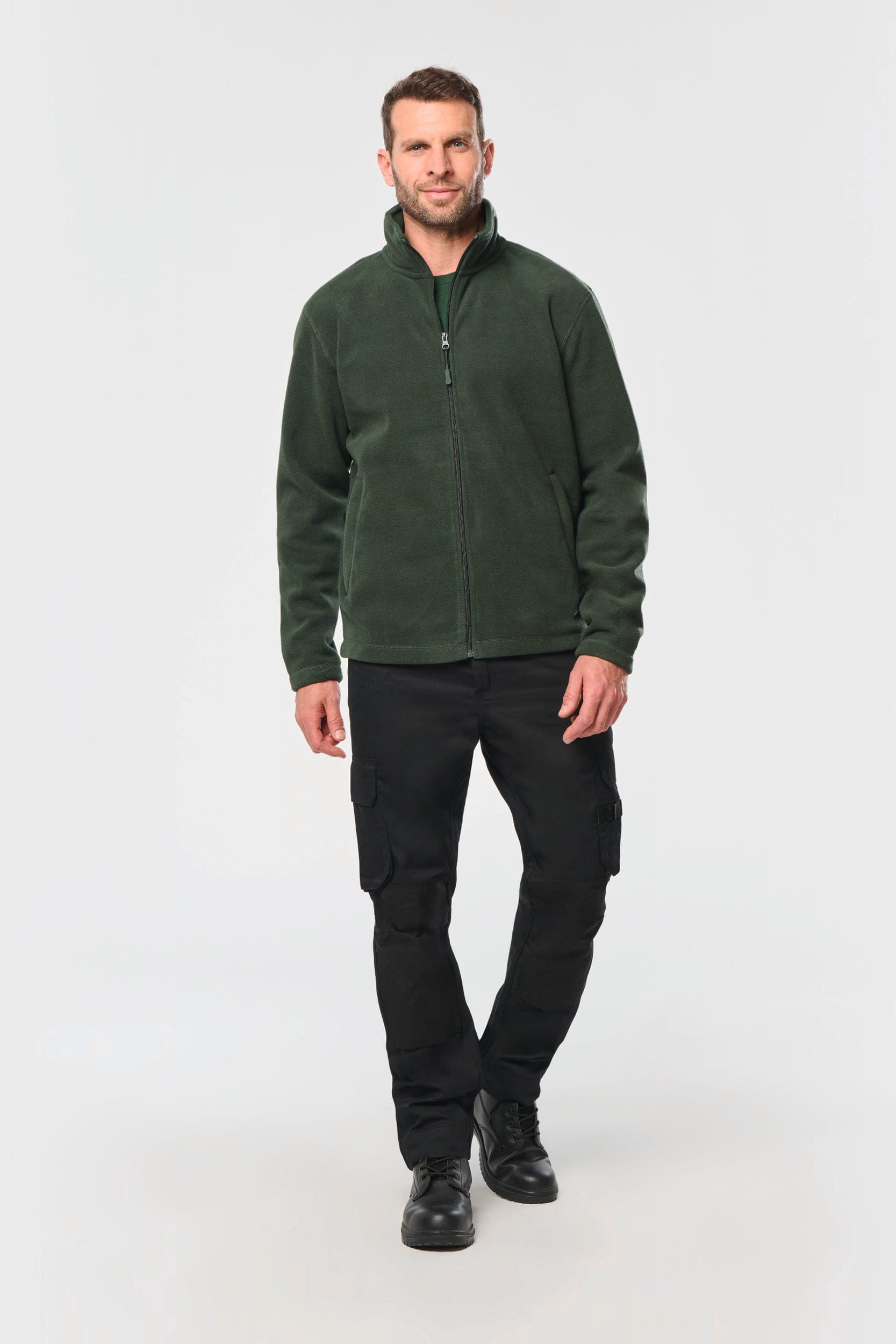 Veste micropolaire zippée homme en situation