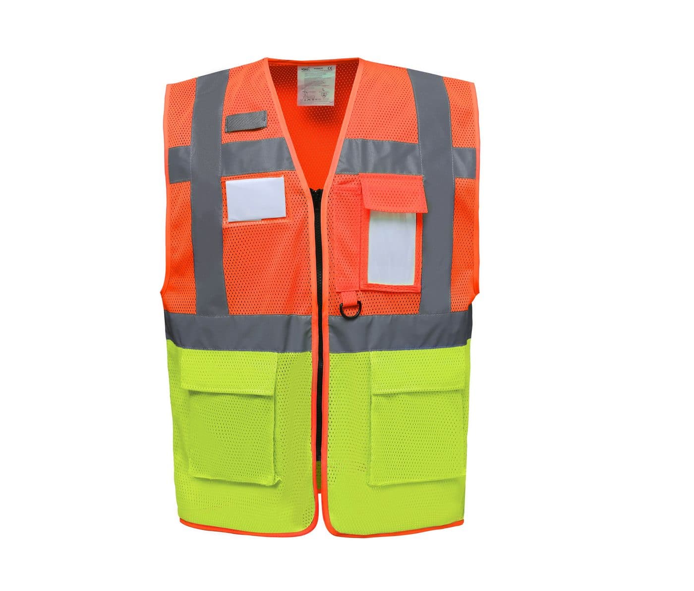 HI-VIS TOP COOL RECYCLED OPEN MESH EXECUTIVE WAISTCOAT coloris Orange haute visibilité / Jaune haute visibilité
