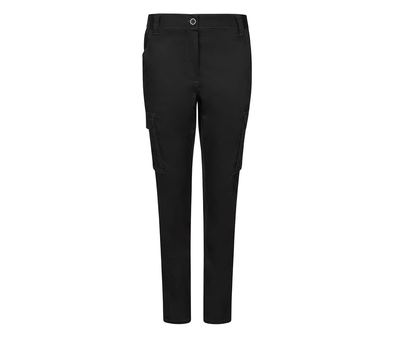 PANTALON STRETCH MULTI-POCHES FEMME coloris Noir