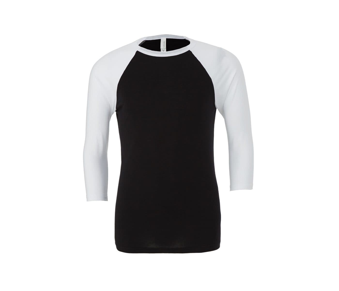 UNISEX 3/4 SLEEVE BASEBALL TEE coloris Noir / Blanc
