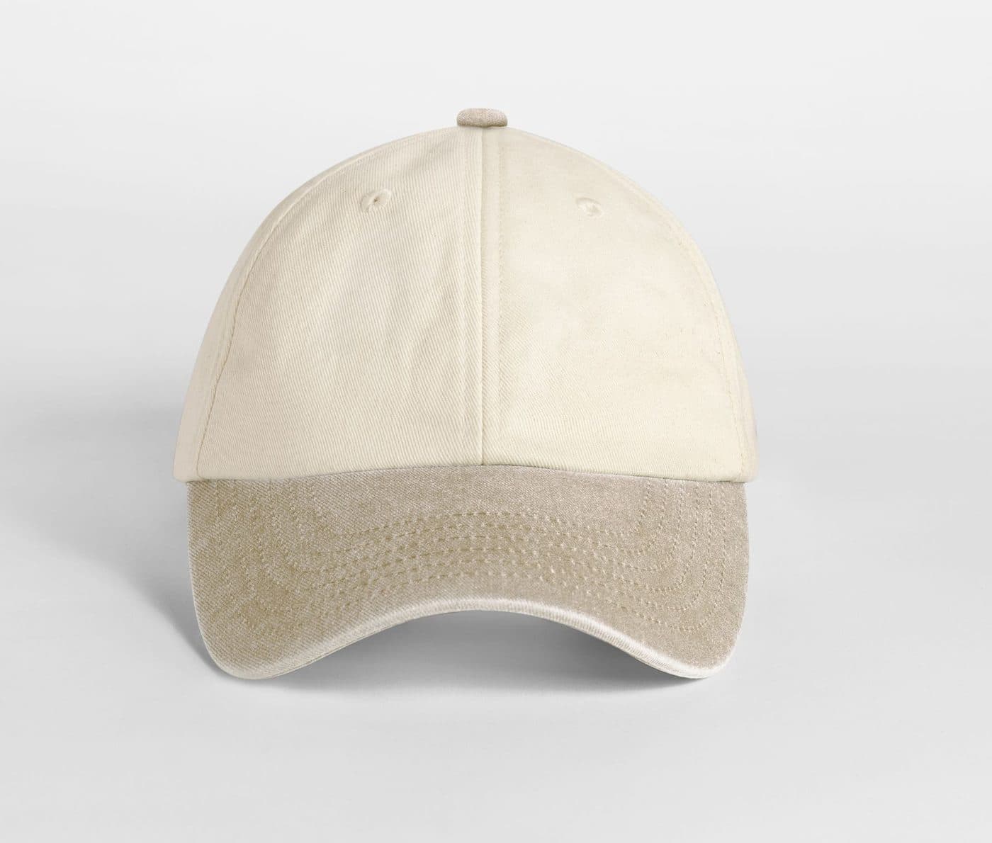 Casquette vintage compacte visière contrastée coloris Naturel / Sable désert vintage