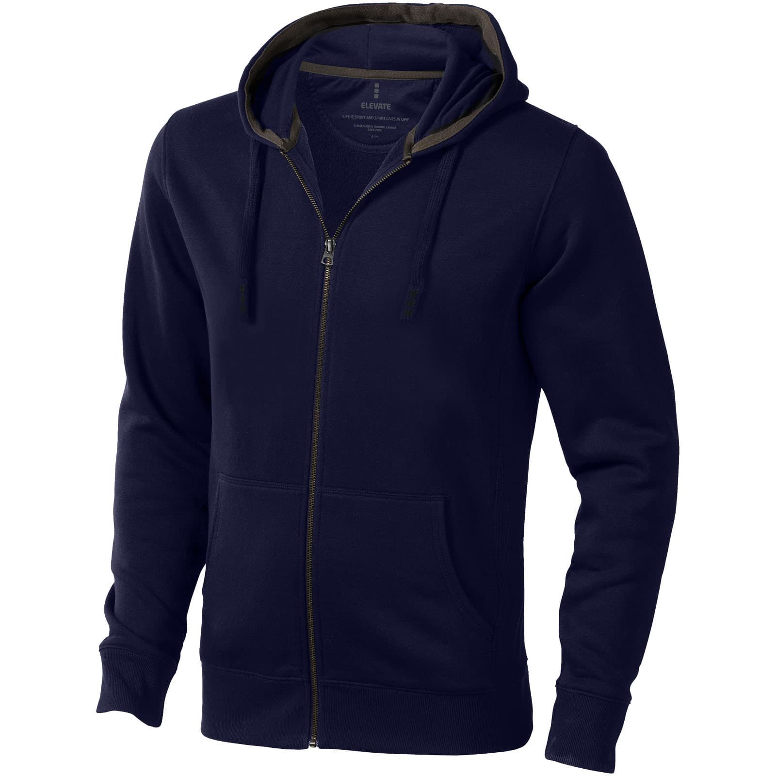 Sweat shirt à capuche full zip unisex de 300 g/m² Arora coloris Marine