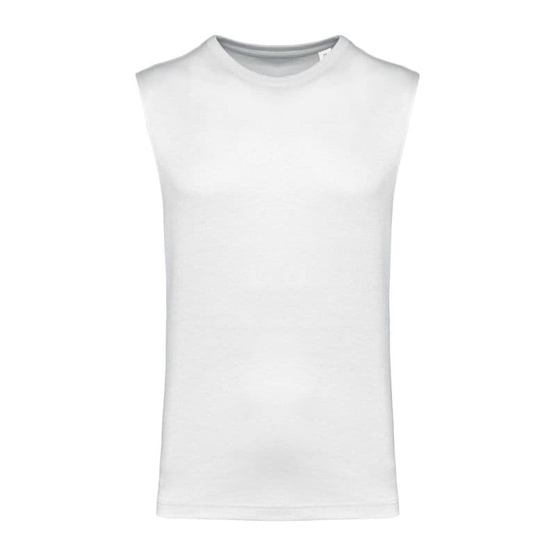 Eco-Friendly Men Sleeveless T-Shirt coloris Blanc