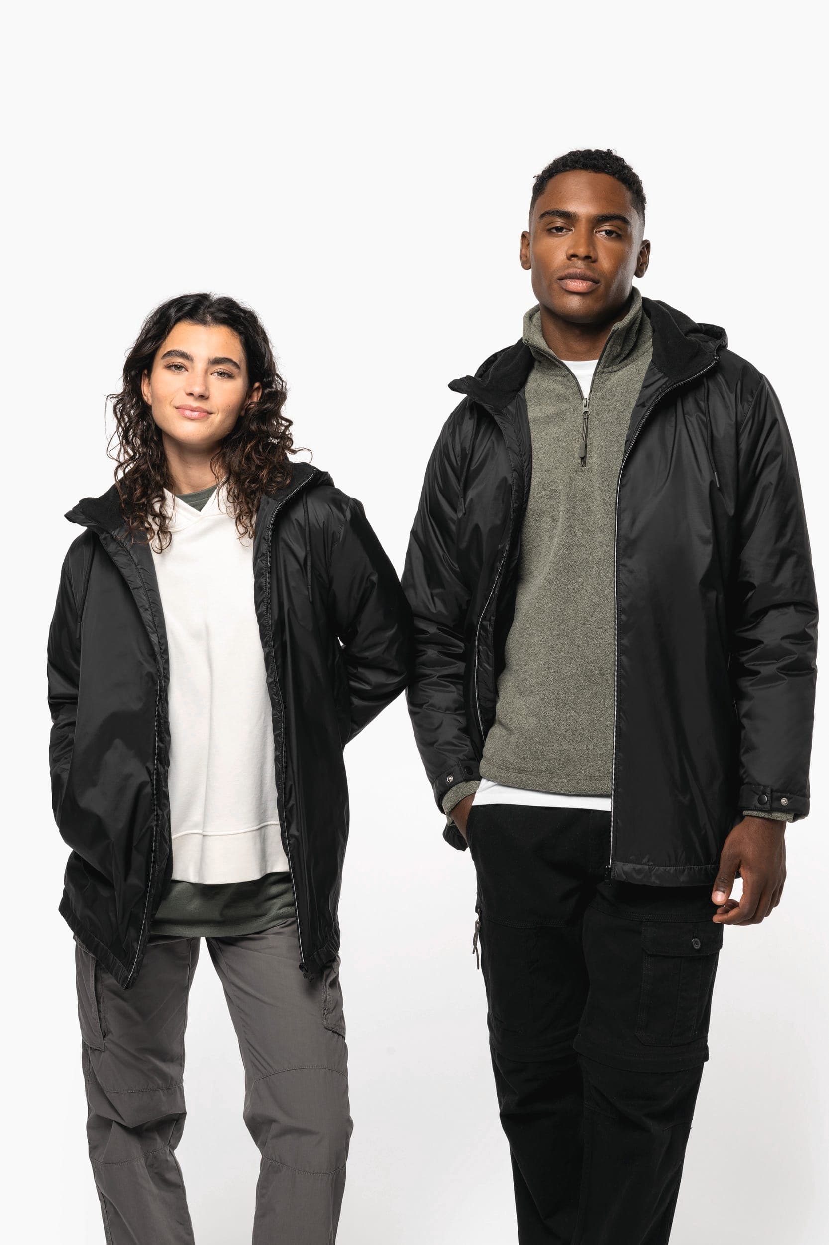 Veste à capuche avec doublure en micropolaire unisexe en situation
