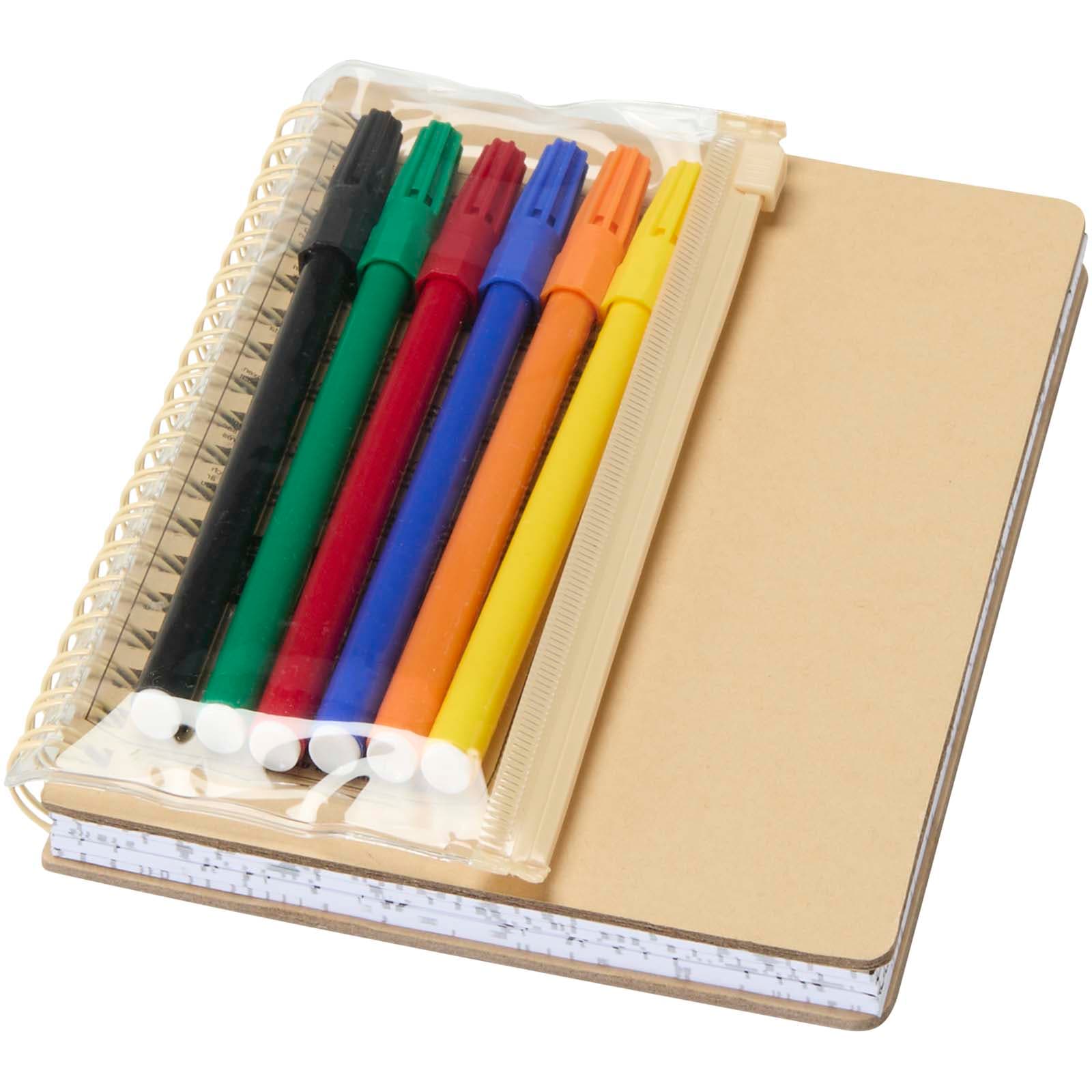 Cahier à couverture rigide Squiggle B6 et lot de marqueurs