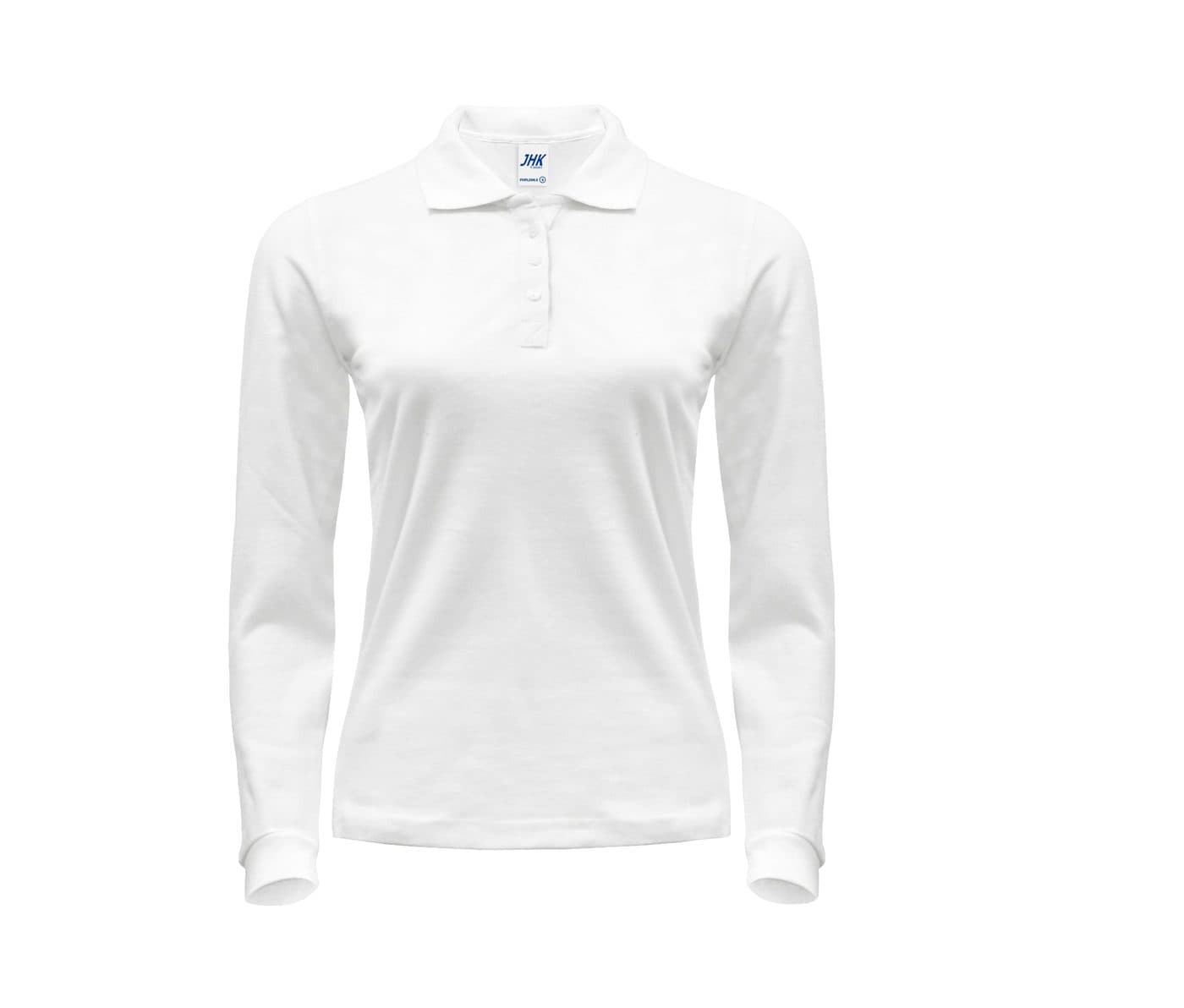 LADY REGULAR LONG SLEEVE POLO coloris Blanc