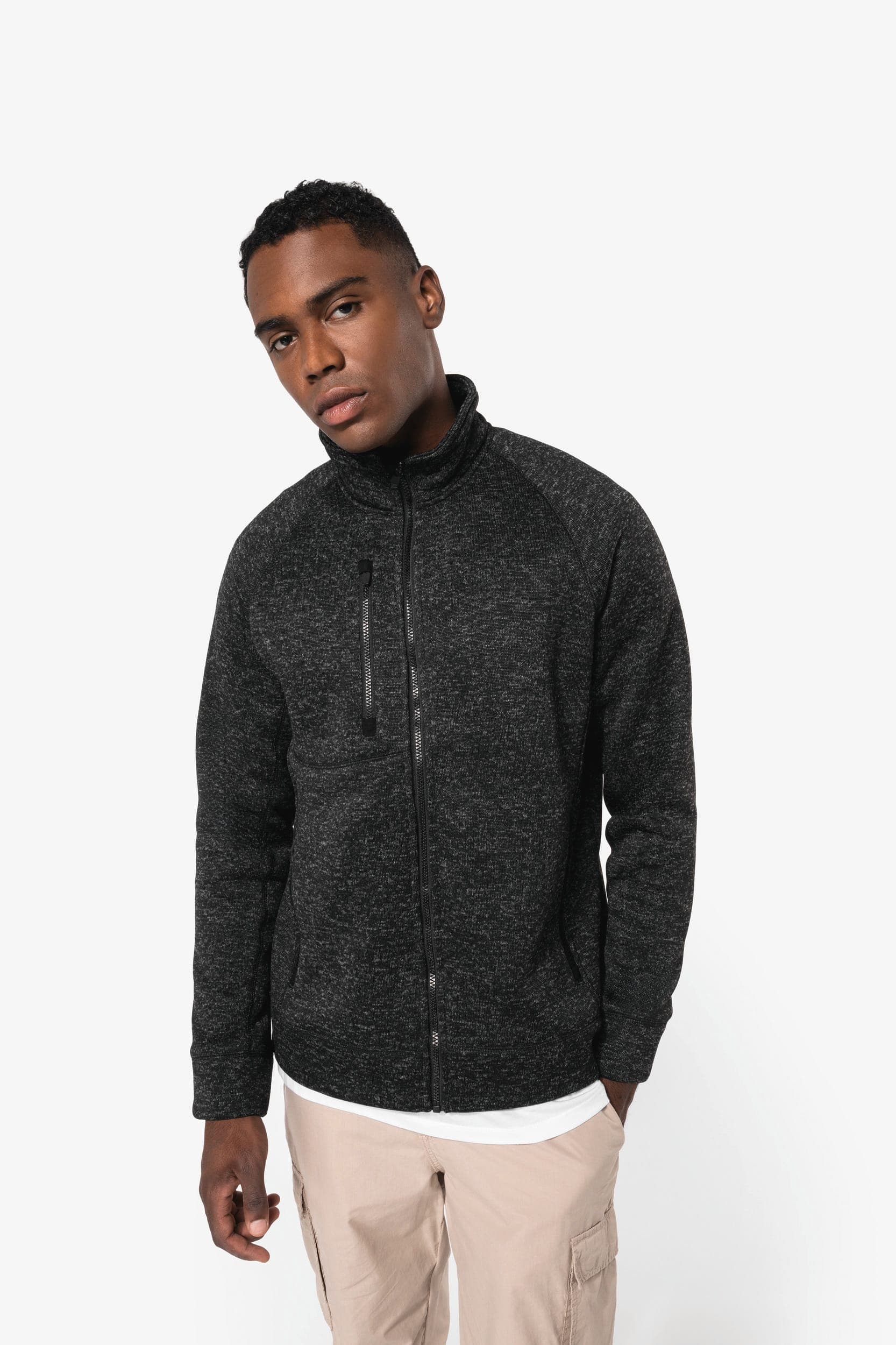 Veste zippée chinée homme