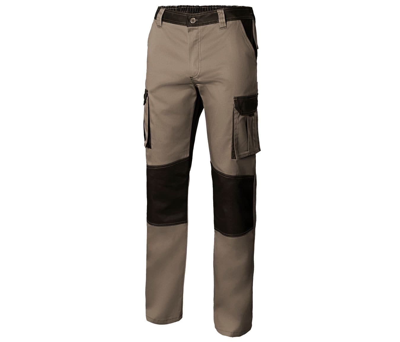 PANTALON MULTIPOCHES BICOLORE coloris Beige arena / Noir
