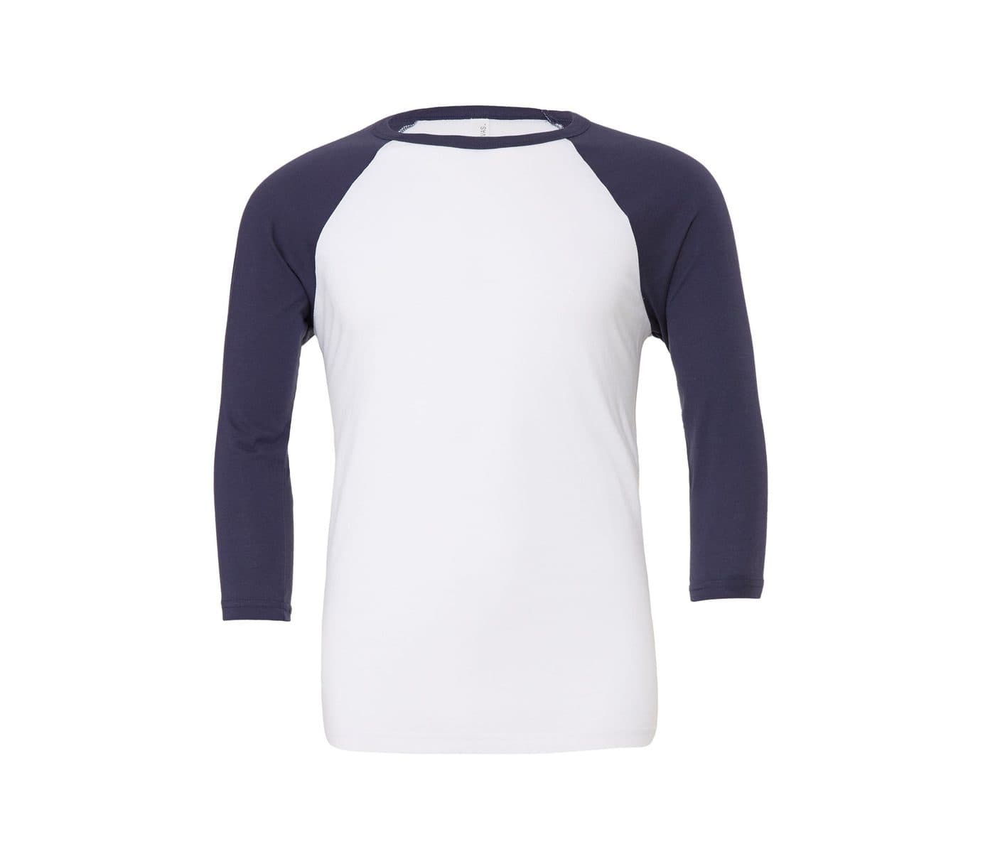 UNISEX 3/4 SLEEVE BASEBALL TEE coloris Blanc / Marine