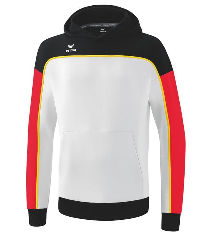 Sweat à capuche CHANGE by erima coloris Blanc / Noir / Rouge