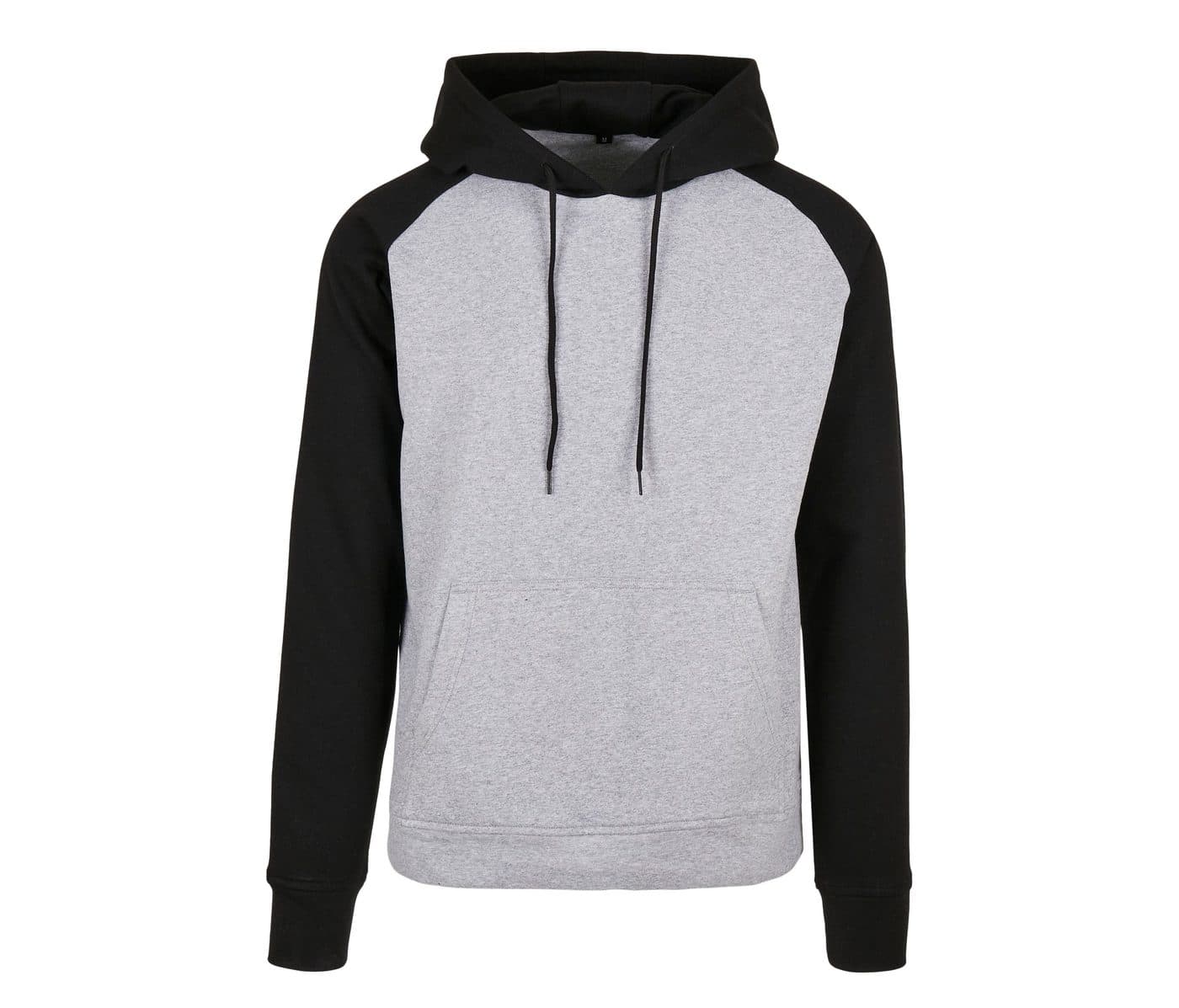 BASIC RAGLAN HOODY coloris Gris chiné / Noir