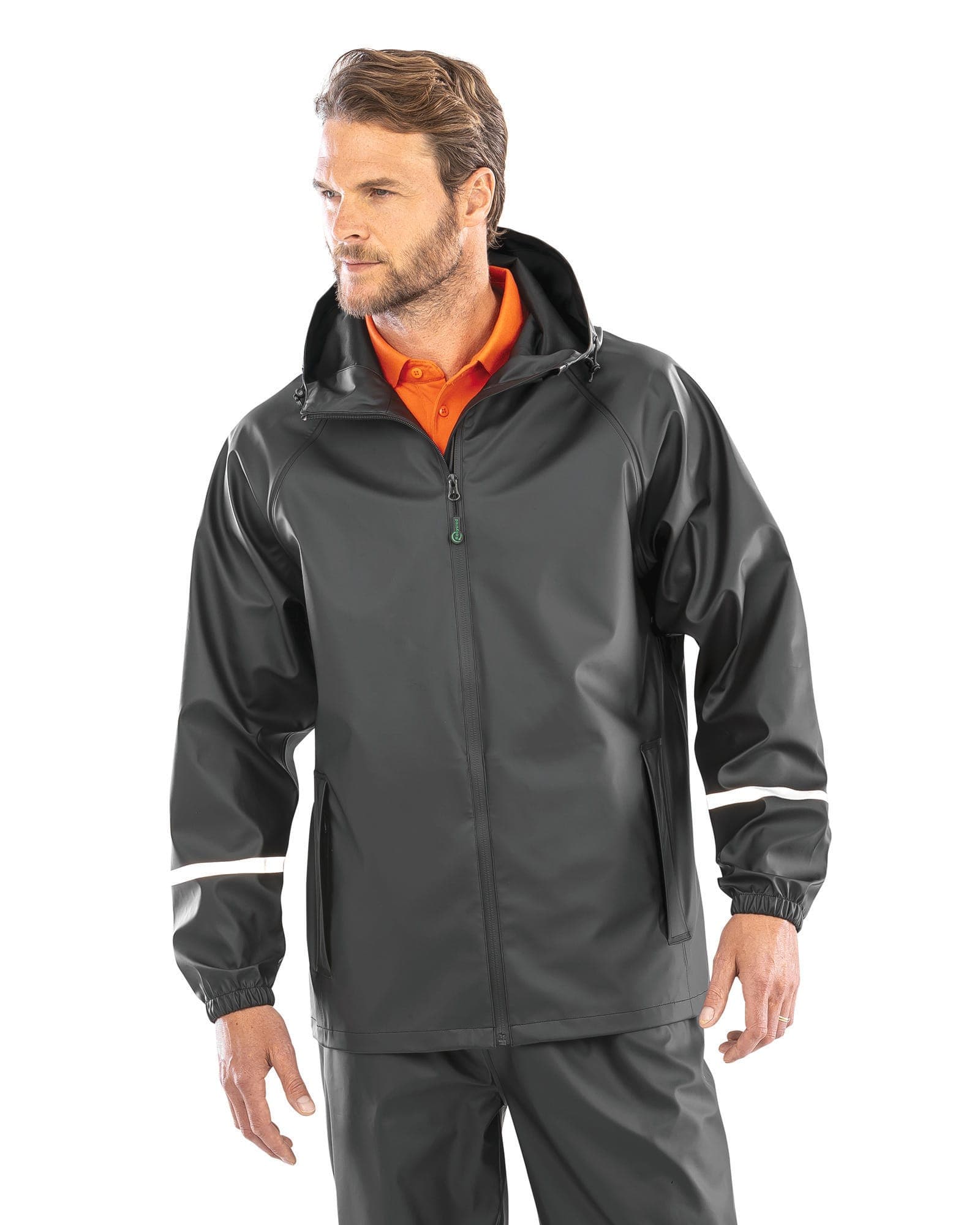 Veste imperméable Prism PU avec bandes réfléchissantes en situation
