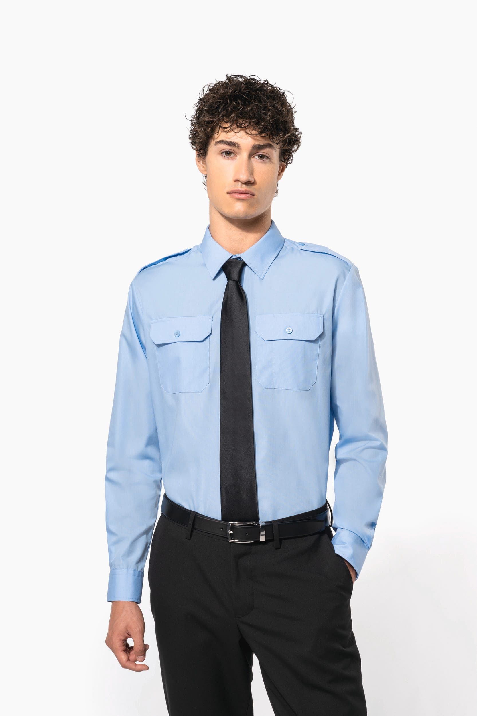 Chemise pilote manches longues homme en situation