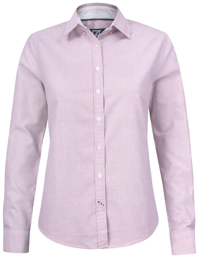 Chemise Oxford Cutter & Buck Belfair femme coloris Bordeaux / Blanc
