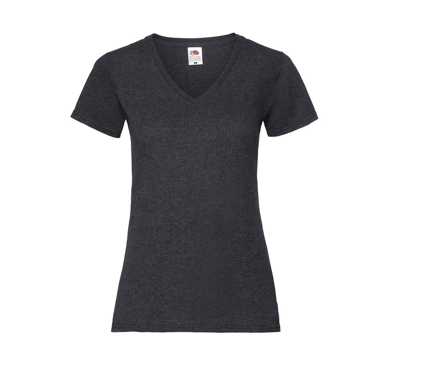LADIES VALUEWEIGHT V-NECK T coloris Gris chiné foncé