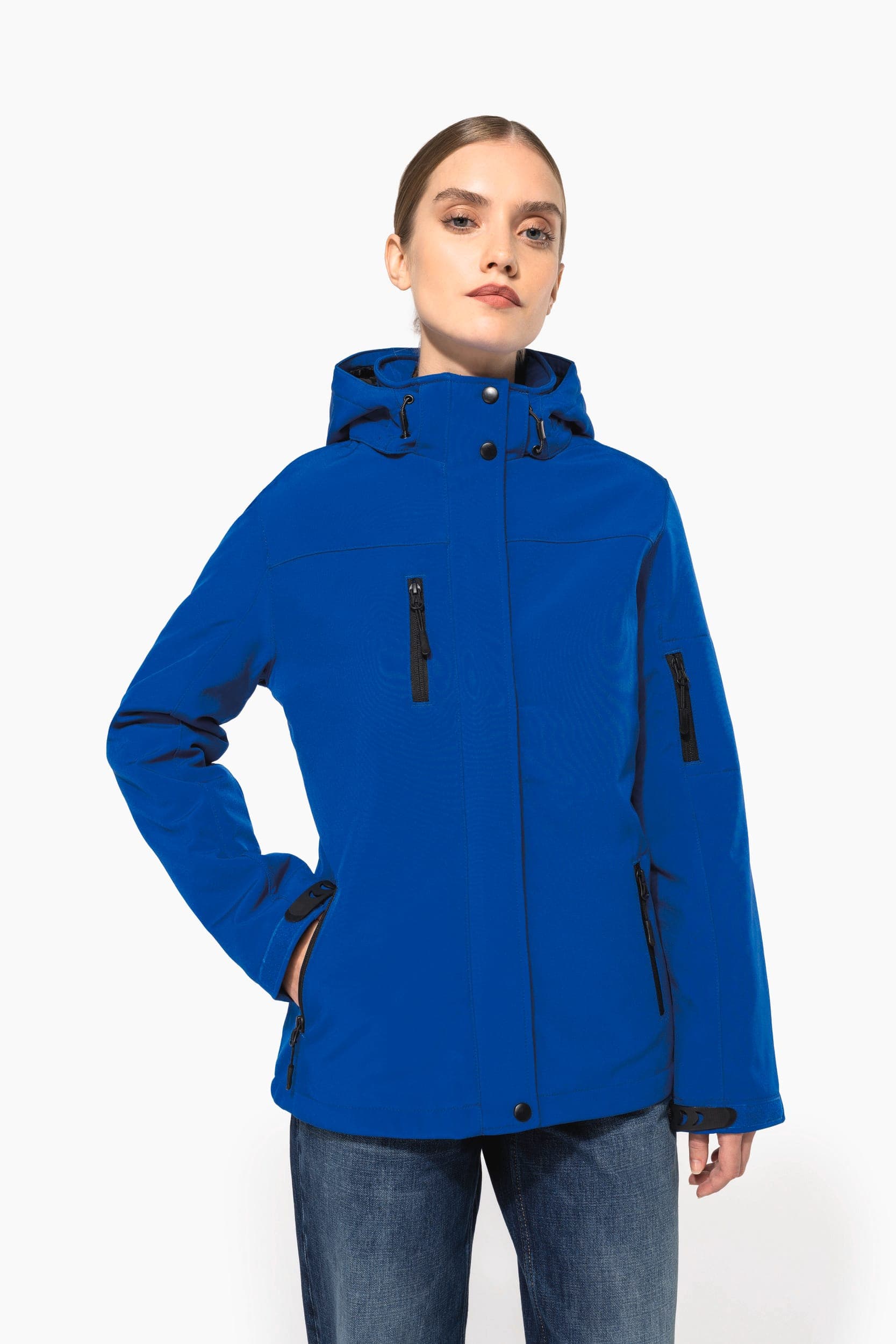 Parka softshell doublée capuche femme en situation